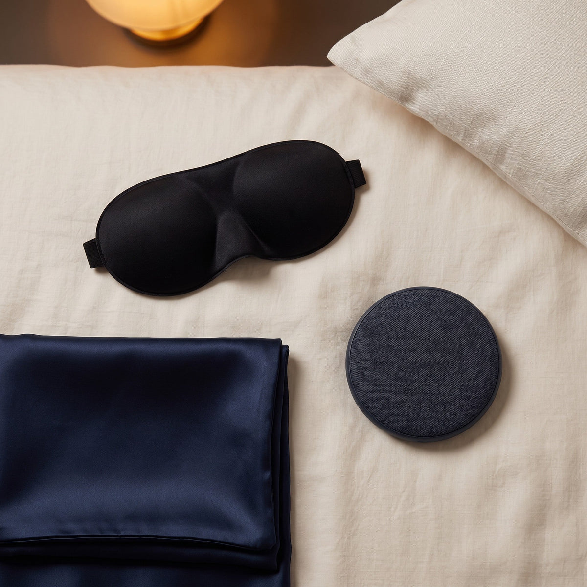 The Night Set — mask, pillow speaker, silk pillowcase